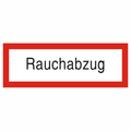 Brandschutzschild "Rauchabzug", hochwertige HQ-Folie selbstklebend, in den Maßen 148x52mm und 297x105mm