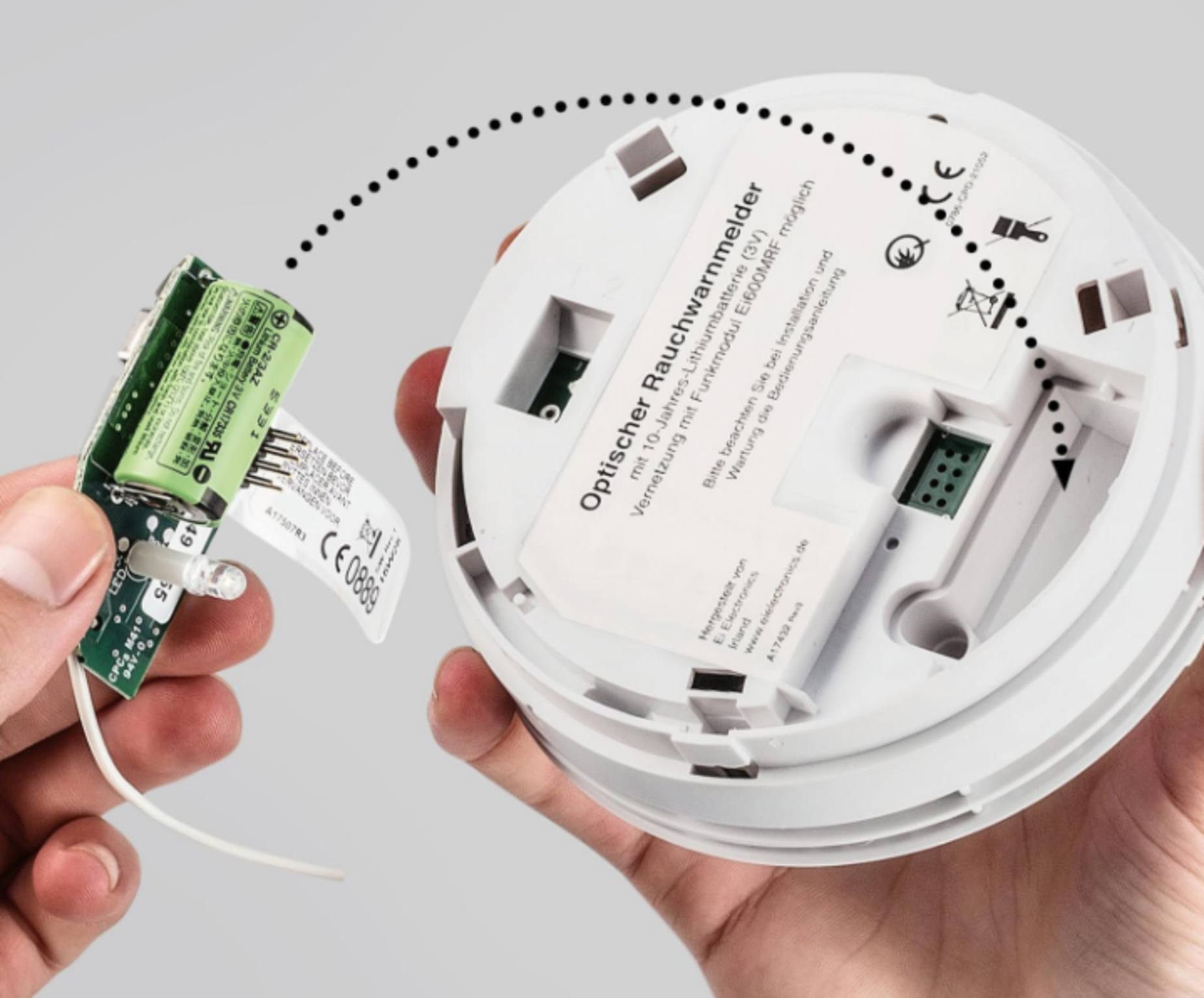 Funkvernetzter Rauchwarnmelder Ei650IW mit 10-Jahres-Batterie inklusive Funkmodul Ei600MRF