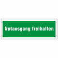 Rettungsschild "Notausgang freihalten", Kunststoff langnachleuchtend, 297x105mm